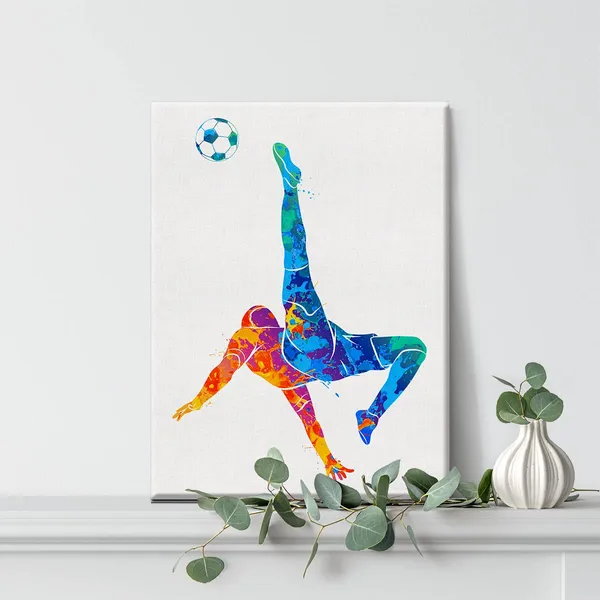 Multicolor_Soccer_Player_Man_Watercolor_Wall_Soccer_Boy_Canvas_Painting_Prints_|_For_Home_Office_Wall_Decor_Framed_Sports_Artwork_Gifts(12_X_16)