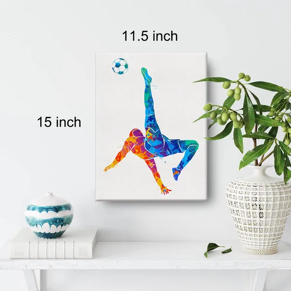 Multicolor_Soccer_Player_Man_Watercolor_Wall_Soccer_Boy_Canvas_Painting_Prints_|_For_Home_Office_Wall_Decor_Framed_Sports_Artwork_Gifts(12_X_16)