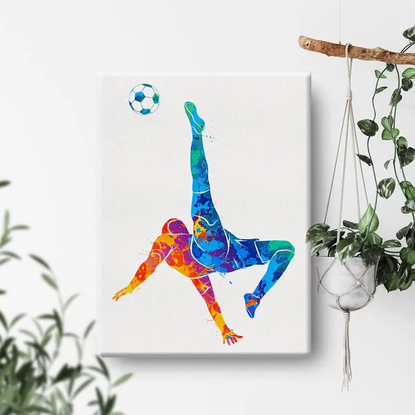 Multicolor_Soccer_Player_Man_Watercolor_Wall_Soccer_Boy_Canvas_Painting_Prints_|_For_Home_Office_Wall_Decor_Framed_Sports_Artwork_Gifts(12_X_16)