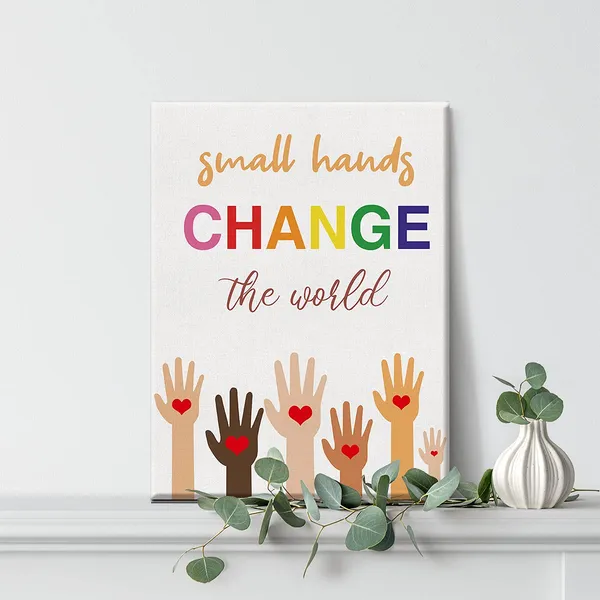 Multicolor_Inspirational_Diversity_Wall_Art_Equality_Watercolor_Canvas_Painting_Prints_|_For_Home_Wall_Decor_Framed_Artwork_Gifts(12_X_16_Inch)