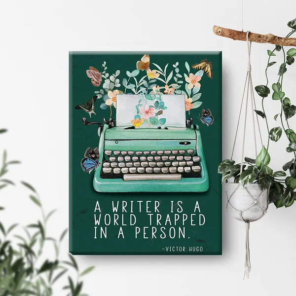 Multicolor_Writer_Wall_Art_A_Writer_Is_A_World_Trapped_In_A_Person_Canvas_Painting_Prints_|_For_Home_Wall_Decor_Framed_Reading_Books_Artwork_Gifts(12_X_16_Inch)