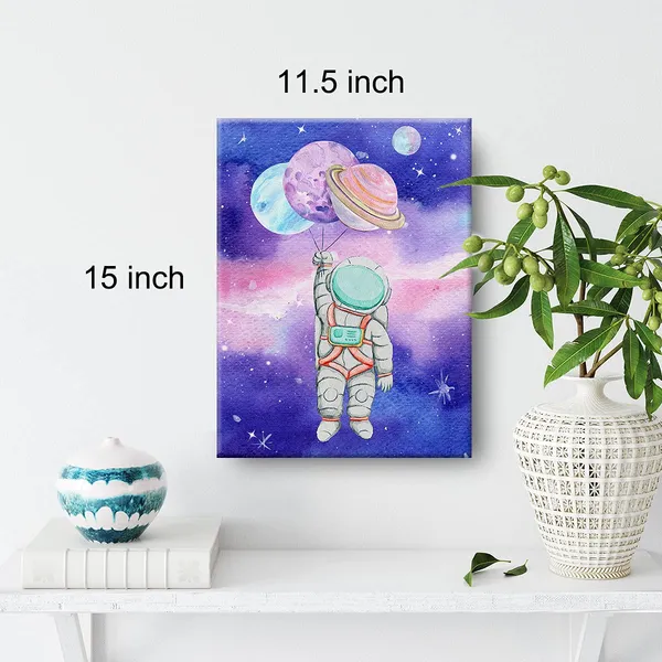 Multicolor_Outer_Space_Canvas_Wall_Art_Watercolor_Planet_Astronaut_Canvas_Painting_Prints_|_For_Home_Kids_Bedroom_Nursery_Wall_Decor_Framed_Space_Artwork_Gifts(12_X_16_Inch)