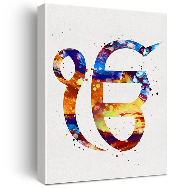 Multicolor_Ek_Onkar_Watercolor_Wall_Art_Khanda_Symbol_Canvas_Painting_Prints_|_For_Home_Office_Wall_Decor_Framed_Sikhism_Artwork_Sikh_Gifts(12_X_16_Inch)