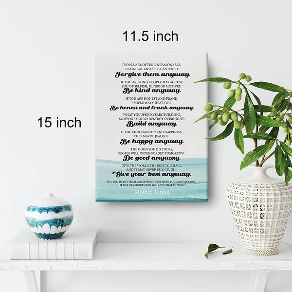 Multicolor_Inspirational_Wall_Art_Mother_Teresa_Quote_Do_It_Anyway_Canvas_Painting_Prints_|_For_Home_Office_Wall_Decor_Framed_Artwork_Gifts(12_X_16_Inch)