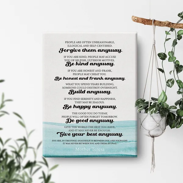 Multicolor_Inspirational_Wall_Art_Mother_Teresa_Quote_Do_It_Anyway_Canvas_Painting_Prints_|_For_Home_Office_Wall_Decor_Framed_Artwork_Gifts(12_X_16_Inch)