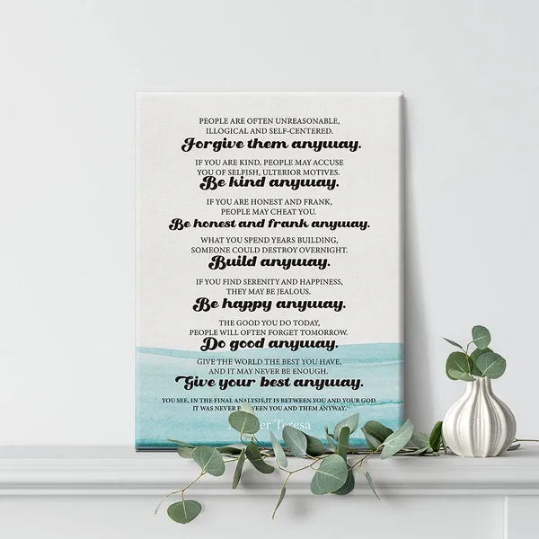 Multicolor_Inspirational_Wall_Art_Mother_Teresa_Quote_Do_It_Anyway_Canvas_Painting_Prints_|_For_Home_Office_Wall_Decor_Framed_Artwork_Gifts(12_X_16_Inch)