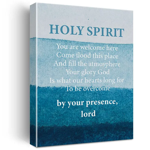 Multicolor_Inspirational_Scripture_Wall_Art_Holy_Spirit_You_Are_Welcome_Here_Canvas_Painting_Prints_|_For_Home_Living_Room_Wall_Decor_Framed_Bible_Verse_Artwork_Gifts(12_X_16_Inch)