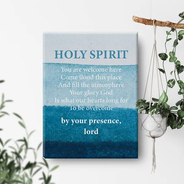 Multicolor_Inspirational_Scripture_Wall_Art_Holy_Spirit_You_Are_Welcome_Here_Canvas_Painting_Prints_|_For_Home_Living_Room_Wall_Decor_Framed_Bible_Verse_Artwork_Gifts(12_X_16_Inch)