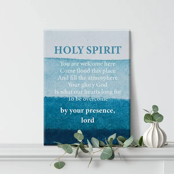 Multicolor_Inspirational_Scripture_Wall_Art_Holy_Spirit_You_Are_Welcome_Here_Canvas_Painting_Prints_|_For_Home_Living_Room_Wall_Decor_Framed_Bible_Verse_Artwork_Gifts(12_X_16_Inch)
