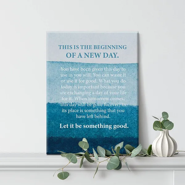 Multicolor_Inspirational_Wall_Art_This_Is_The_Beginning_Of_A_New_Day_Quote_Canvas_Painting_Prints_|_For_Home_Living_Room_Wall_Decor_Framed_Motivational_Artwork_Gifts(12_X_16_Inch)