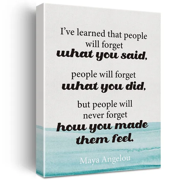 Multicolor_Inspirational_Wall_Art_Maya_Angelou_Quote_I'Ve_Learned_That_Canvas_Painting_Prints_|_For_Home_Living_Room_Wall_Decor_Framed_Life_Quote_Artwork_Gifts(12_X_16_Inch)