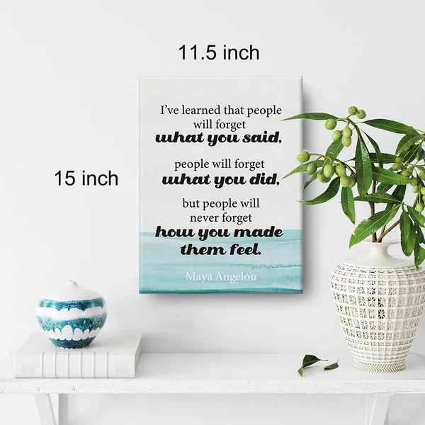 Multicolor_Inspirational_Wall_Art_Maya_Angelou_Quote_I'Ve_Learned_That_Canvas_Painting_Prints_|_For_Home_Living_Room_Wall_Decor_Framed_Life_Quote_Artwork_Gifts(12_X_16_Inch)