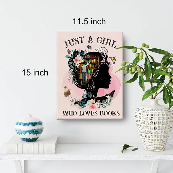 Multicolor_Books_Wall_Art_Just_A_Girl_Who_Loves_Books_Canvas_Painting_Prints_|_For_Home_Wall_Decor_Framed_Reading_Books_Artwork_Book_Lover_Gifts_|_For_Women_(12_X_16_Inch)