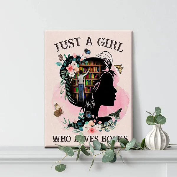 Multicolor_Books_Wall_Art_Just_A_Girl_Who_Loves_Books_Canvas_Painting_Prints_|_For_Home_Wall_Decor_Framed_Reading_Books_Artwork_Book_Lover_Gifts_|_For_Women_(12_X_16_Inch)
