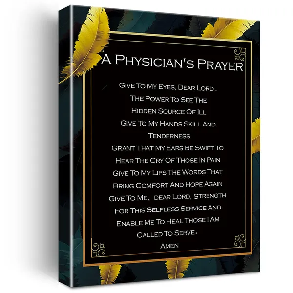 Multicolor_Inspirational_Wall_Art_A_Physician'S_Prayer_Canvas_Painting_Prints_|_For_Home_Wall_Decor_Framed_Artwork_Doctor_Appreciation_Gifts(12_X_16_Inch)