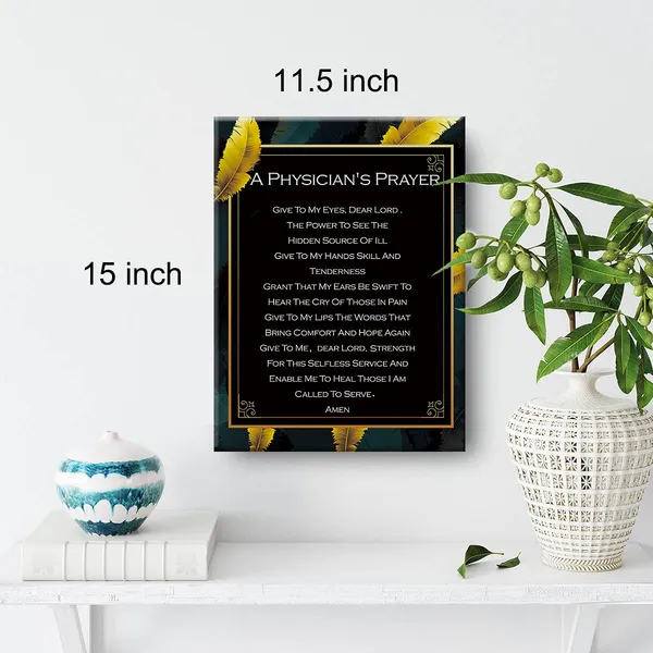 Multicolor_Inspirational_Wall_Art_A_Physician'S_Prayer_Canvas_Painting_Prints_|_For_Home_Wall_Decor_Framed_Artwork_Doctor_Appreciation_Gifts(12_X_16_Inch)