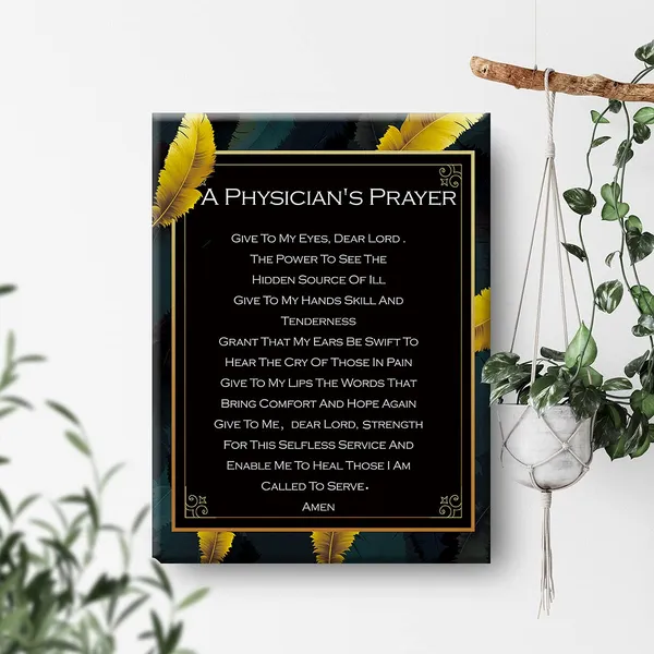 Multicolor_Inspirational_Wall_Art_A_Physician'S_Prayer_Canvas_Painting_Prints_|_For_Home_Wall_Decor_Framed_Artwork_Doctor_Appreciation_Gifts(12_X_16_Inch)