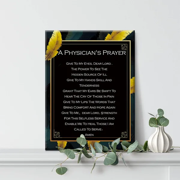Multicolor_Inspirational_Wall_Art_A_Physician'S_Prayer_Canvas_Painting_Prints_|_For_Home_Wall_Decor_Framed_Artwork_Doctor_Appreciation_Gifts(12_X_16_Inch)