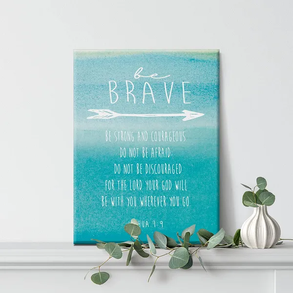 Multicolor_Inspirational_Scripture_Wall_Art_Be_Brave_Be_Strong_And_Courageous_Joshua_1:9_Canvas_Painting_Prints_|_For_Home_Living_Room_Wall_Christian_Decor_Framed_Bible_Verse_Artwork_Gifts(12_X_16_Inch)