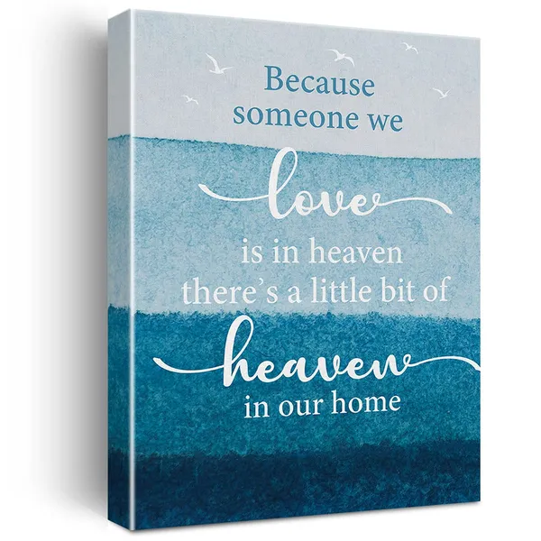 Multicolor_Because_Someone_We_Love_Is_In_Heaven_Canvas_Painting_Prints_|_For_Home_Living_Room_Wall_Decor_Framed_Memorial_Artwork_Gifts(12_X_16_Inch)