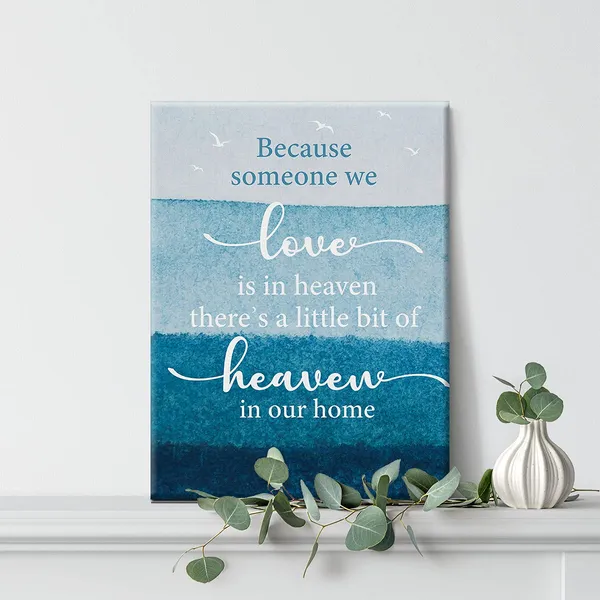 Multicolor_Because_Someone_We_Love_Is_In_Heaven_Canvas_Painting_Prints_|_For_Home_Living_Room_Wall_Decor_Framed_Memorial_Artwork_Gifts(12_X_16_Inch)