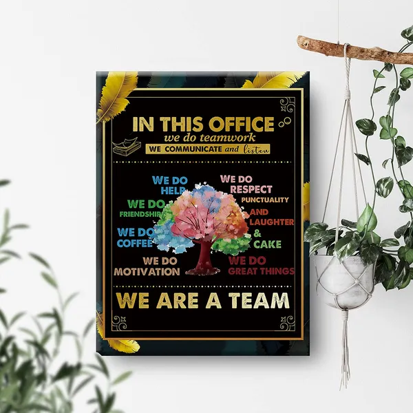 Multicolor_Inspirational_Wall_Art_In_This_Office_We_Are_A_Team_Canvas_Painting_Prints_|_For_Home_Wall_Decor_Framed_Team_Spirit_Artwork_Office_Decor_Gifts_(12_X_16_Inch)