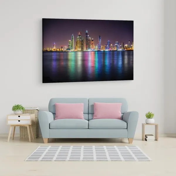 Multicolor_Dubai_Marina_Night,_Wooden_Framed_Canvas_Paintings_|_For_Home_Decor_|_Bedroom,_Living_Room,Wall_Decoration_|_Hd_Print_Canvas_|_Wall_Art_Painting,_Size_16_X_24_Inch
