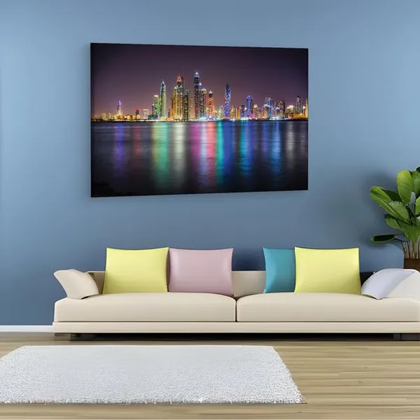 Multicolor_Dubai_Marina_Night,_Wooden_Framed_Canvas_Paintings_|_For_Home_Decor_|_Bedroom,_Living_Room,Wall_Decoration_|_Hd_Print_Canvas_|_Wall_Art_Painting,_Size_16_X_24_Inch