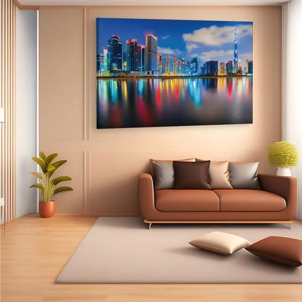 Multicolor_Dubai_City_Desktop,_Wooden_Framed_Canvas_Paintings_|_For_Home_Decor_|_Bedroom,_Living_Room,Wall_Decoration_|_Hd_Print_Canvas_|_Wall_Art_Painting,_Size_16_X_24_Inch