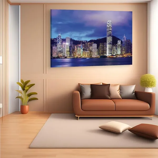 Multicolor_Victoria_Harbour,_Wooden_Framed_Canvas_Paintings_|_For_Home_Decor_|_Bedroom,_Living_Room,Wall_Decoration_|_Hd_Print_Canvas_|_Wall_Art_Painting,_Size_16_X_24_Inch