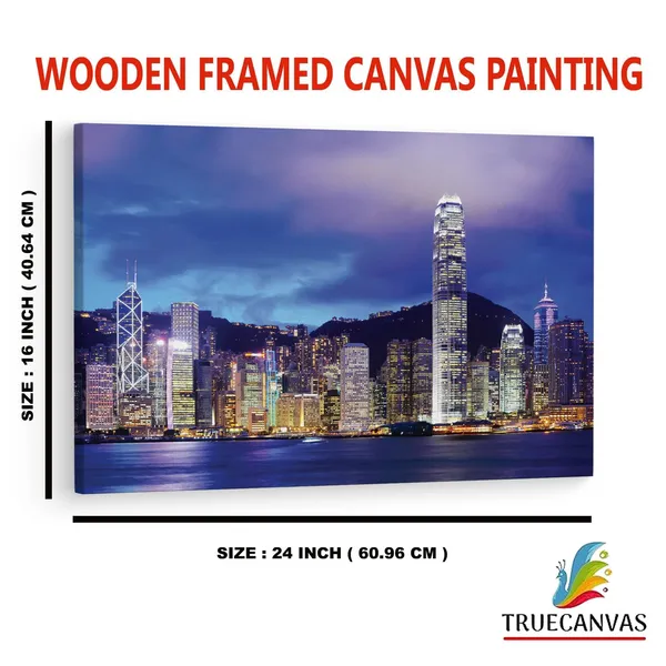 Multicolor_Victoria_Harbour,_Wooden_Framed_Canvas_Paintings_|_For_Home_Decor_|_Bedroom,_Living_Room,Wall_Decoration_|_Hd_Print_Canvas_|_Wall_Art_Painting,_Size_16_X_24_Inch