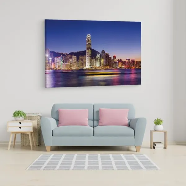 Multicolor_Victoria_Harbour,_Wooden_Framed_Canvas_Paintings_|_For_Home_Decor_|_Bedroom,_Living_Room,Wall_Decoration_|_Hd_Print_Canvas_|_Wall_Art_Painting,_Size_16_X_24_Inch