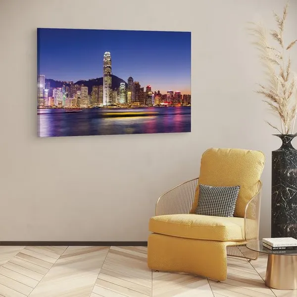 Multicolor_Victoria_Harbour,_Wooden_Framed_Canvas_Paintings_|_For_Home_Decor_|_Bedroom,_Living_Room,Wall_Decoration_|_Hd_Print_Canvas_|_Wall_Art_Painting,_Size_16_X_24_Inch