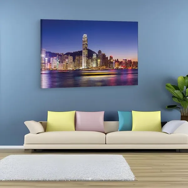Multicolor_Victoria_Harbour,_Wooden_Framed_Canvas_Paintings_|_For_Home_Decor_|_Bedroom,_Living_Room,Wall_Decoration_|_Hd_Print_Canvas_|_Wall_Art_Painting,_Size_16_X_24_Inch