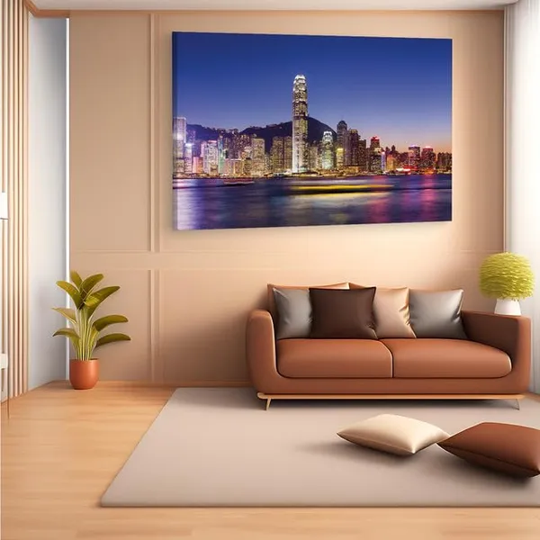 Multicolor_Victoria_Harbour,_Wooden_Framed_Canvas_Paintings_|_For_Home_Decor_|_Bedroom,_Living_Room,Wall_Decoration_|_Hd_Print_Canvas_|_Wall_Art_Painting,_Size_16_X_24_Inch