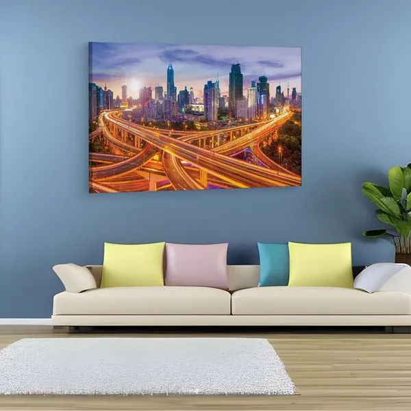Multicolor_Lais_Puzzle_-_Skyline,_Wooden_Framed_Canvas_Paintings_|_For_Home_Decor_|_Bedroom,_Living_Room,Wall_Decoration_|_Hd_Print_Canvas_|_Wall_Art_Painting,_Size_16_X_24_Inch