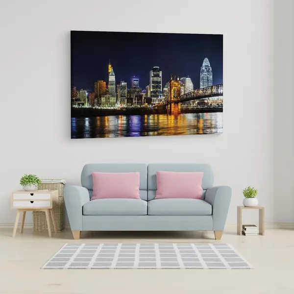 Multicolor_Cincinnati_Downtown,_Wooden_Framed_Canvas_Paintings_|_For_Home_Decor_|_Bedroom,_Living_Room,Wall_Decoration_|_Hd_Print_Canvas_|_Wall_Art_Painting,_Size_16_X_24_Inch