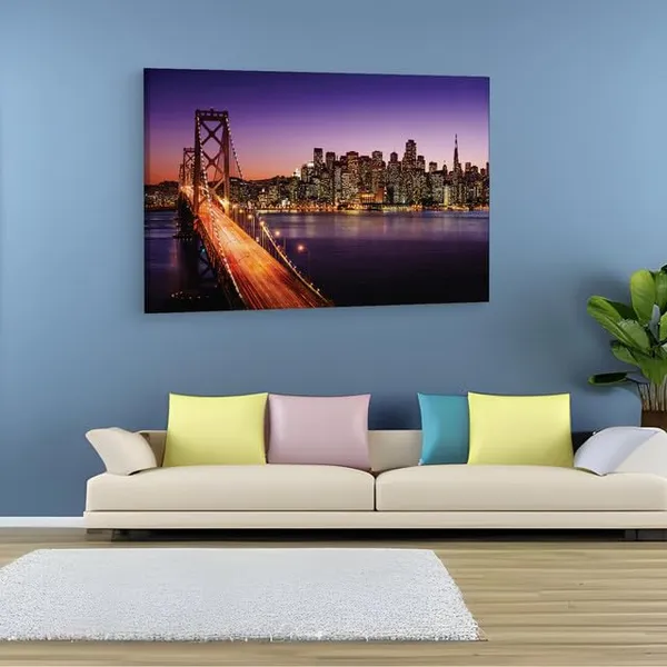 Multicolor_San_Francisco_??_Oakland,_Wooden_Framed_Canvas_Paintings_|_For_Home_Decor_|_Bedroom,_Living_Room,Wall_Decoration_|_Hd_Print_Canvas_|_Wall_Art_Painting,_Size_16_X_24_Inch