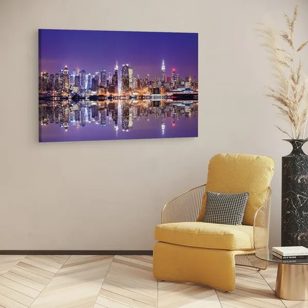 Multicolor_Nyc_Reflection,_Wooden_Framed_Canvas_Paintings_|_For_Home_Decor_|_Bedroom,_Living_Room,Wall_Decoration_|_Hd_Print_Canvas_|_Wall_Art_Painting,_Size_16_X_24_Inch