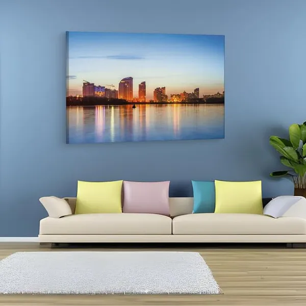 Multicolor_Kiev_City_Skyline,_Wooden_Framed_Canvas_Paintings_|_For_Home_Decor_|_Bedroom,_Living_Room,Wall_Decoration_|_Hd_Print_Canvas_|_Wall_Art_Painting,_Size_16_X_24_Inch