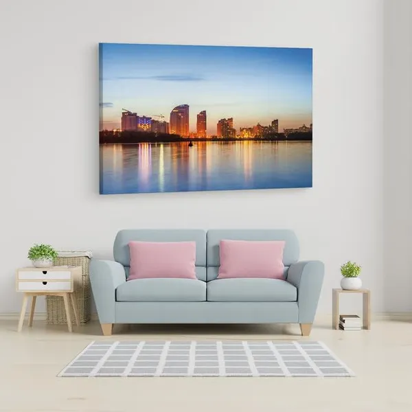 Multicolor_Kiev_City_Skyline,_Wooden_Framed_Canvas_Paintings_|_For_Home_Decor_|_Bedroom,_Living_Room,Wall_Decoration_|_Hd_Print_Canvas_|_Wall_Art_Painting,_Size_16_X_24_Inch