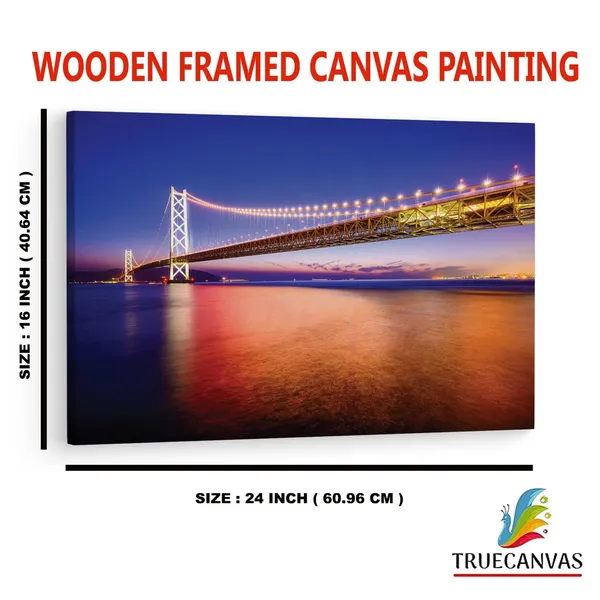 Multicolor_Akashi-Kaikyo_Bridge,_Wooden_Framed_Canvas_Paintings_|_For_Home_Decor_|_Bedroom,_Living_Room,Wall_Decoration_|_Hd_Print_Canvas_|_Wall_Art_Painting,_Size_16_X_24_Inch