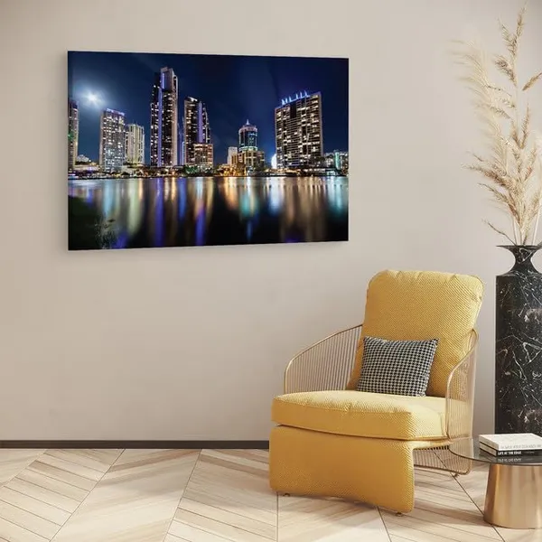 Multicolor_Gold_Coast_Night_Alamy,_Wooden_Framed_Canvas_Paintings_|_For_Home_Decor_|_Bedroom,_Living_Room,Wall_Decoration_|_Hd_Print_Canvas_|_Wall_Art_Painting,_Size_16_X_24_Inch