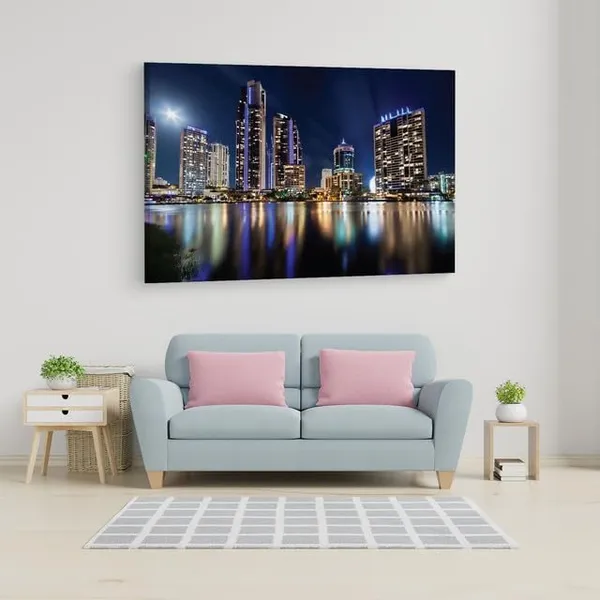 Multicolor_Gold_Coast_Night_Alamy,_Wooden_Framed_Canvas_Paintings_|_For_Home_Decor_|_Bedroom,_Living_Room,Wall_Decoration_|_Hd_Print_Canvas_|_Wall_Art_Painting,_Size_16_X_24_Inch