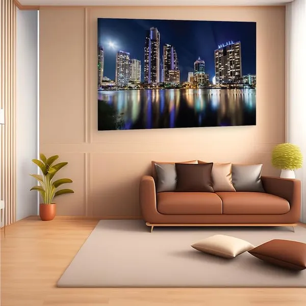 Multicolor_Gold_Coast_Night_Alamy,_Wooden_Framed_Canvas_Paintings_|_For_Home_Decor_|_Bedroom,_Living_Room,Wall_Decoration_|_Hd_Print_Canvas_|_Wall_Art_Painting,_Size_16_X_24_Inch