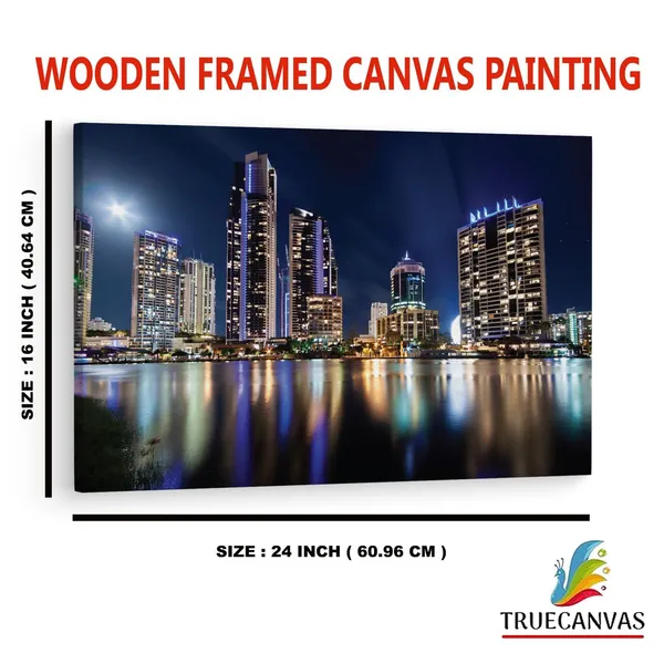 Multicolor_Gold_Coast_Night_Alamy,_Wooden_Framed_Canvas_Paintings_|_For_Home_Decor_|_Bedroom,_Living_Room,Wall_Decoration_|_Hd_Print_Canvas_|_Wall_Art_Painting,_Size_16_X_24_Inch