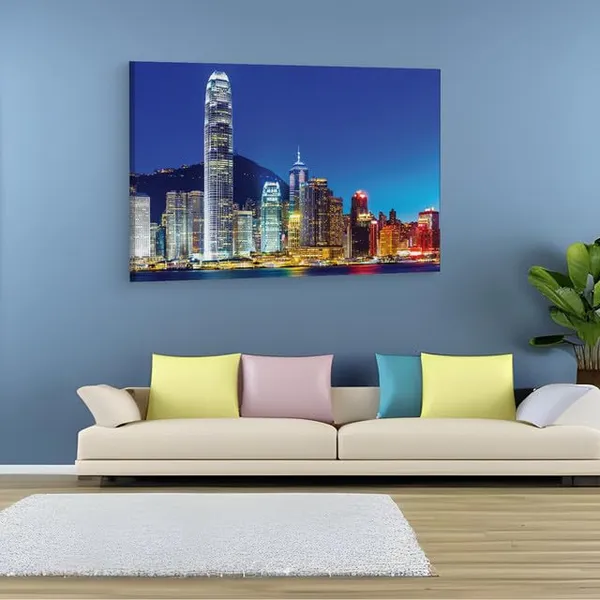 Multicolor_Victoria_Harbour,_Wooden_Framed_Canvas_Paintings_|_For_Home_Decor_|_Bedroom,_Living_Room,Wall_Decoration_|_Hd_Print_Canvas_|_Wall_Art_Painting,_Size_16_X_24_Inch