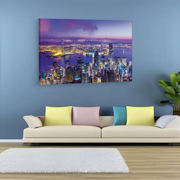 Multicolor_Victoria_Harbour,_Wooden_Framed_Canvas_Paintings_|_For_Home_Decor_|_Bedroom,_Living_Room,Wall_Decoration_|_Hd_Print_Canvas_|_Wall_Art_Painting,_Size_16_X_24_Inch
