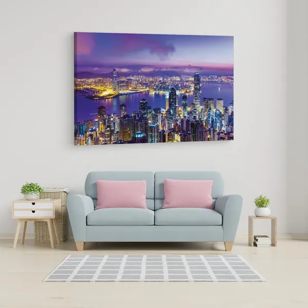 Multicolor_Victoria_Harbour,_Wooden_Framed_Canvas_Paintings_|_For_Home_Decor_|_Bedroom,_Living_Room,Wall_Decoration_|_Hd_Print_Canvas_|_Wall_Art_Painting,_Size_16_X_24_Inch