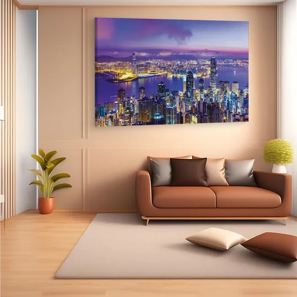 Multicolor_Victoria_Harbour,_Wooden_Framed_Canvas_Paintings_|_For_Home_Decor_|_Bedroom,_Living_Room,Wall_Decoration_|_Hd_Print_Canvas_|_Wall_Art_Painting,_Size_16_X_24_Inch